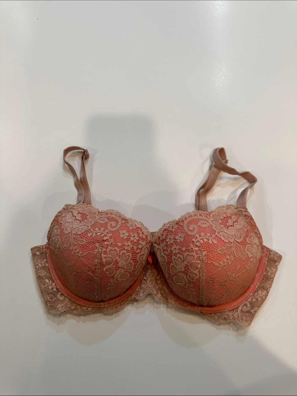 Victoria's Secret Pink Tan Lace Push-Up Bra